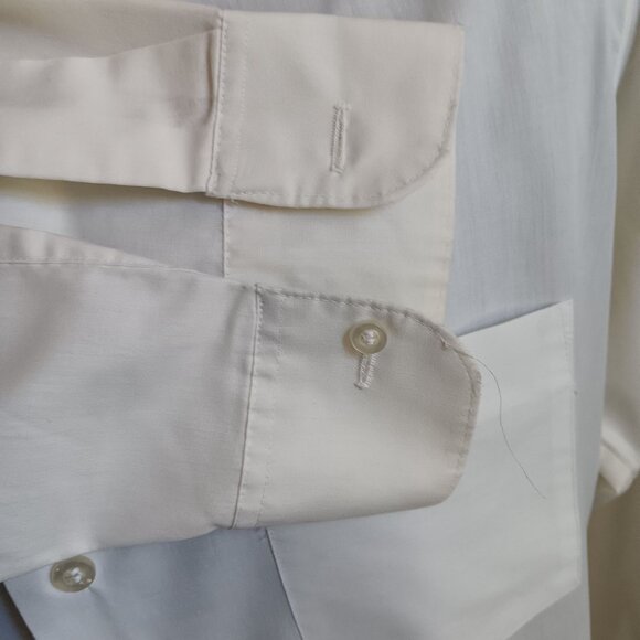 Large Vintage 1970's Towncraft Shirt Mens White Dacron Polyester Penneys - Picture 4 of 6